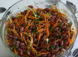 სალათების რეცეპტები ლობიოთი და კიტრი სალათი წითელი ლობიოთი და ახალი კიტრით